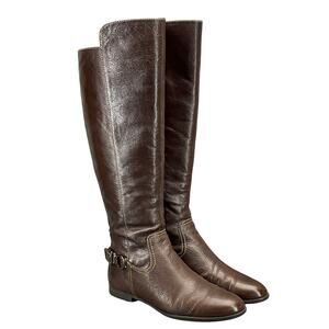 Sofft Dark Brown Leather Knee-High Boots